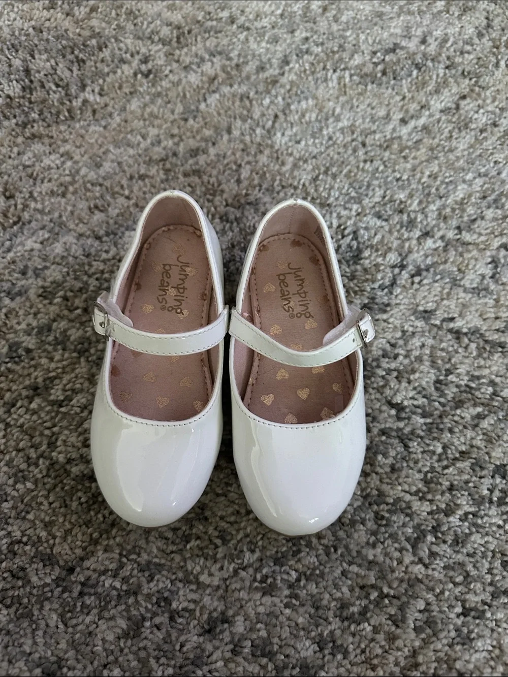 jumping beans White Patent Mary Jane Flats for Girls